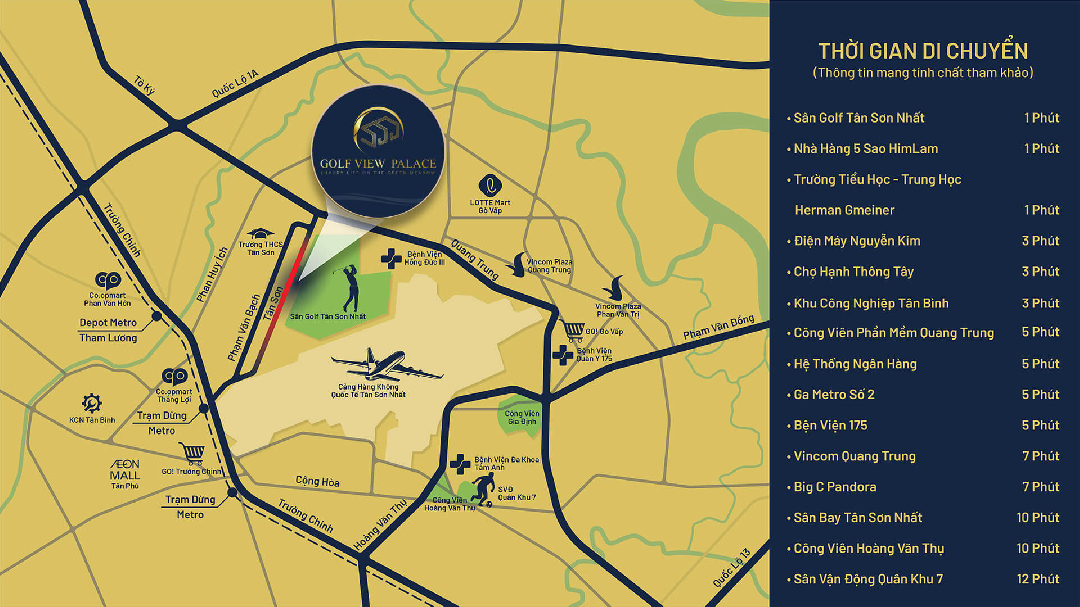 Vị trí Golf View Palace Tuyệt tác duy nhất sở hữu mặt tiền đường Tân Sơn Vị trí Golf View Palace Tuyệt tác duy nhất sở hữu mặt tiền đường Tân Sơn